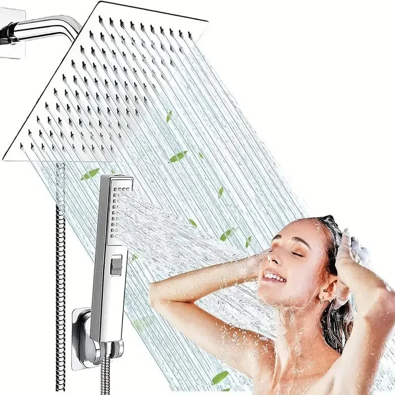 Large Relaxing Rainfall Shower Head Chrome or Matte Black Finish 8, 10 or 12" sizes