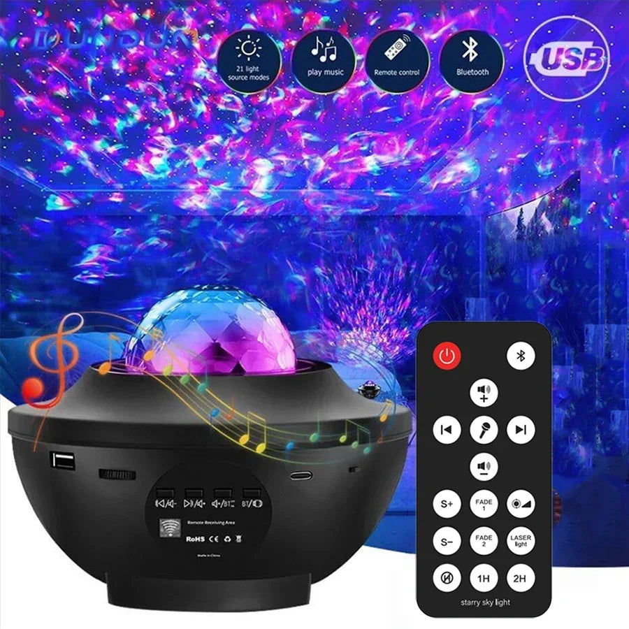 Galaxy Light Projector with Remote & Bluetooth Speaker