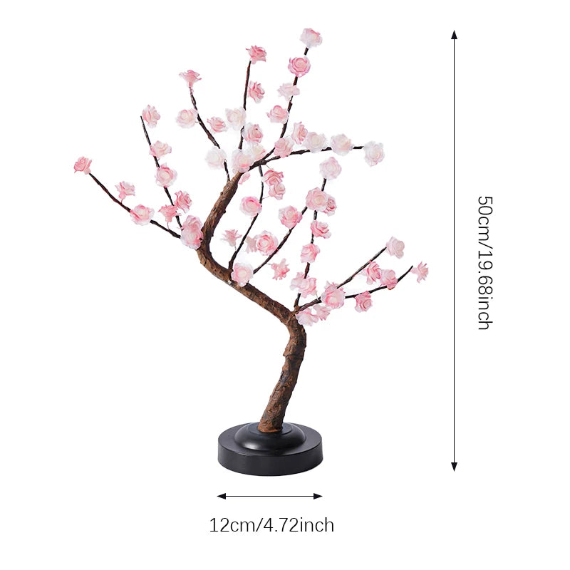 LED Tree Light Flower Table Lamp Battery/USB Powered